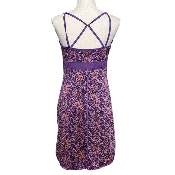 GAIAM Athletic Dress Medium Purple Strappy Abstract Print Built In Bra Sporty - Picture 4 of 11